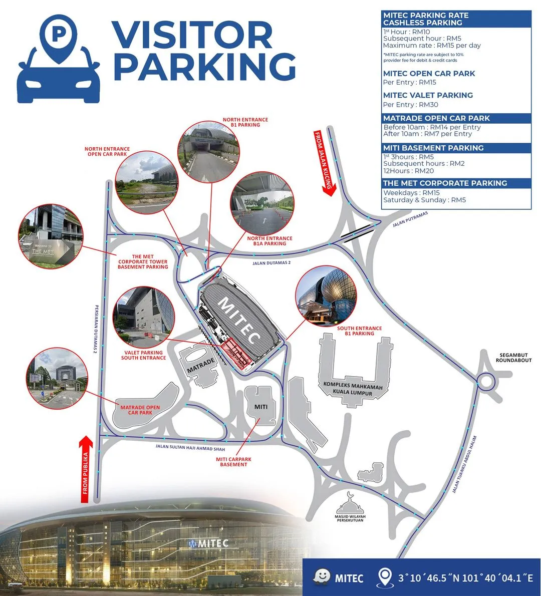 MITEC Kuala Lumpur location map of parking options